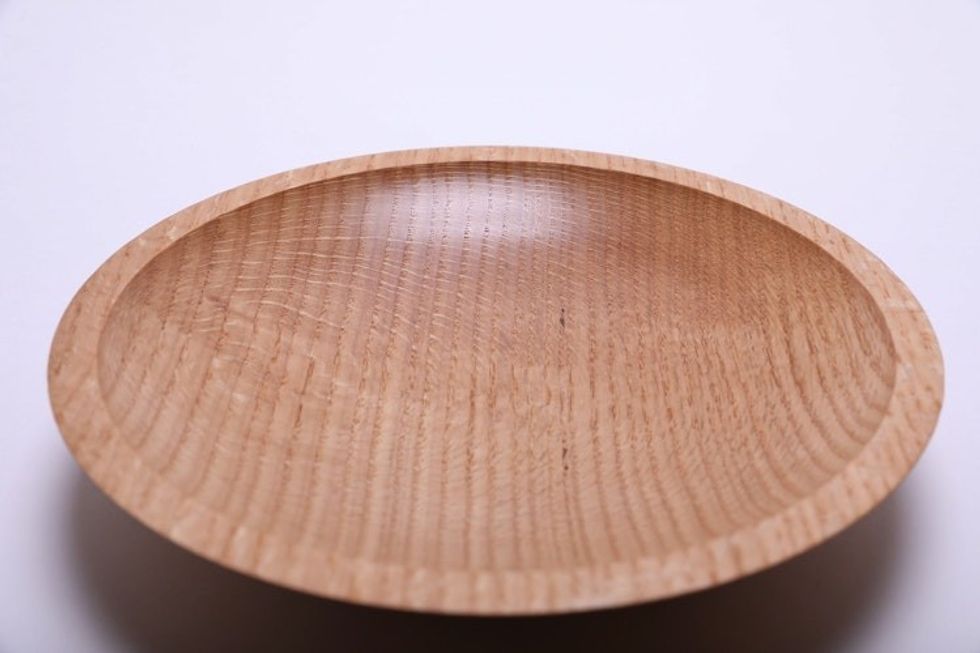 #2107 Quartersawn Red Oak Wooden Bowl 10" x 2"  Oak Fruit Bowl Red Oak Bowl