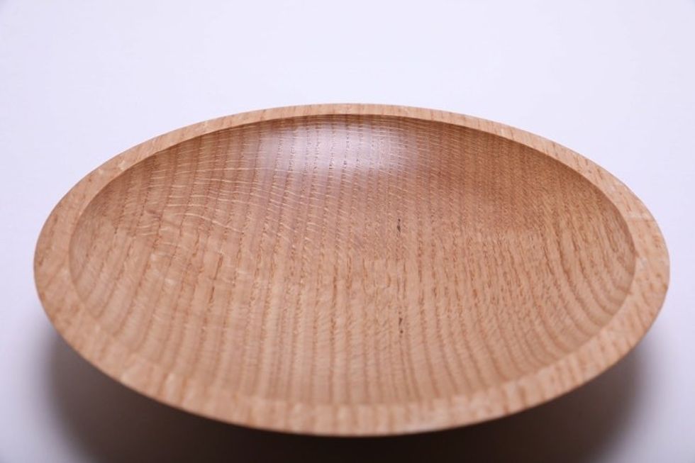 #2107 Quartersawn Red Oak Wooden Bowl 10" x 2" Oak Fruit Bowl Red Oak Bowl