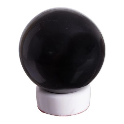 Alternate image for Onyx Sphere Sculpture with Calcite Base World of Shadows