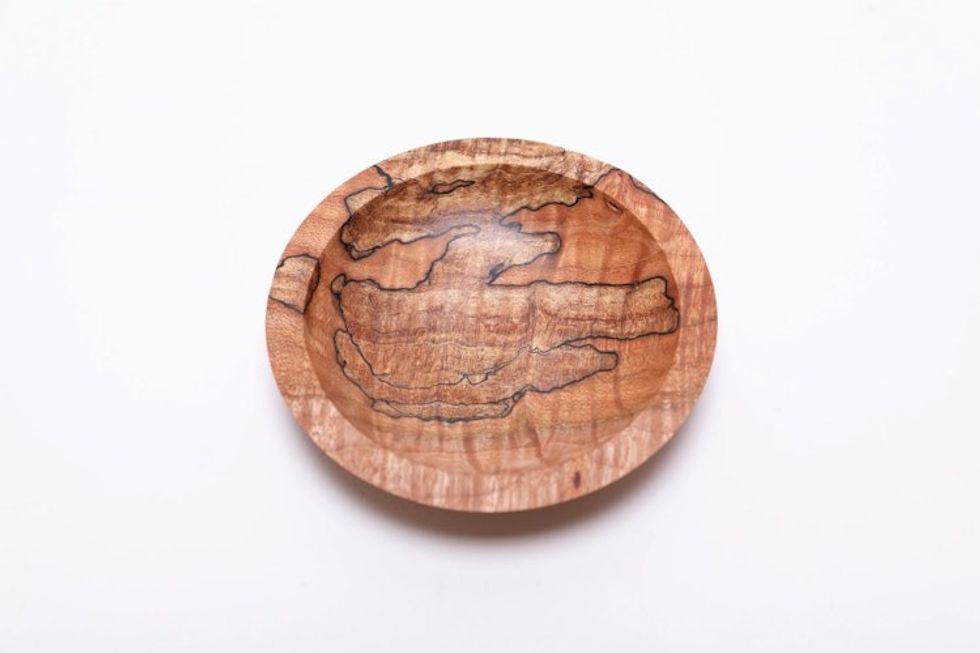 #2422 Spalted Big Leaf Maple Wood Ring Dish 4 1/16" x 7/8"