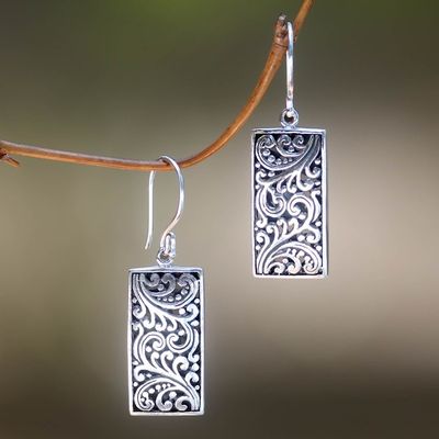 Alternate image for Sterling Silver Artisan Handcrafted Balinese Earrings Fern Goddess