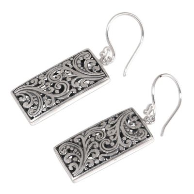 Alternate image for Sterling Silver Artisan Handcrafted Balinese Earrings Fern Goddess