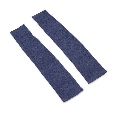 Alternate image for Navy 100 Baby Alpaca Cable Knit Fingerless Mitts from Peru Luscious Twist in Navy