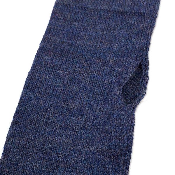 Alternate image for Navy 100 Baby Alpaca Cable Knit Fingerless Mitts from Peru Luscious Twist in Navy
