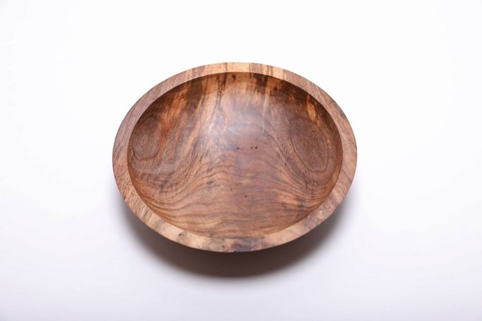 #2189 Spalted Wormy Black Walnut Wood Bowl   7 3/8" x 1 1/2"