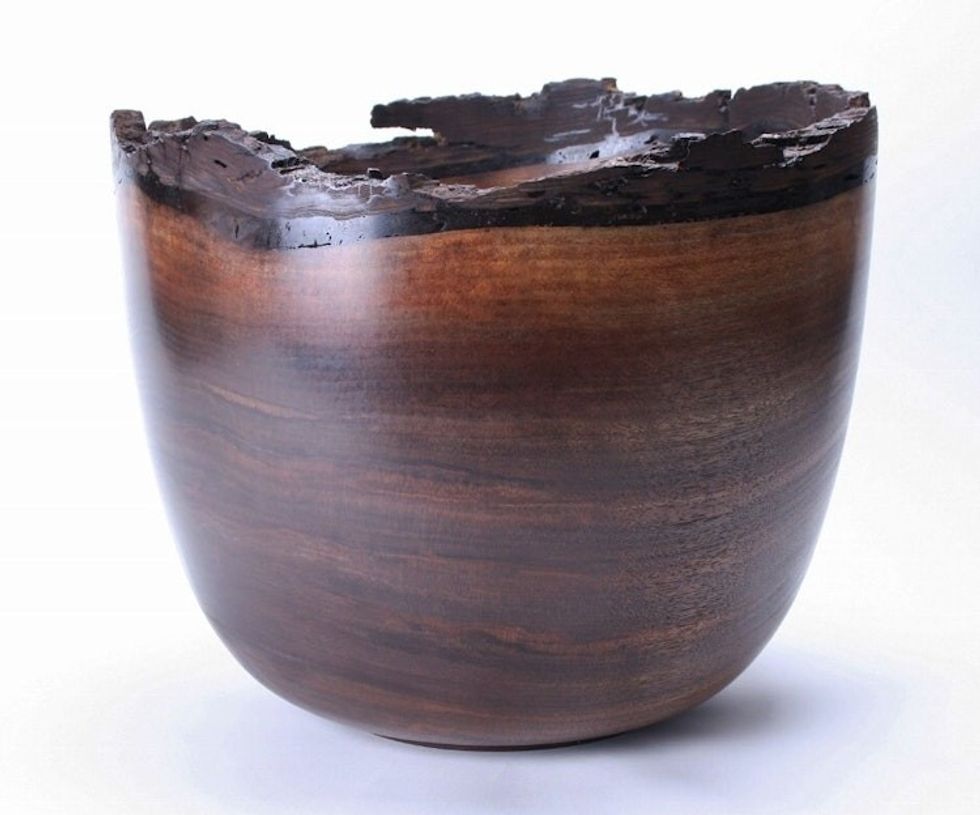 #1025 Black Walnut Natural Edge Wooden Bowl 13" X 11 1/2"  Natural Edge Walnut Bowl  Walnut Bowl