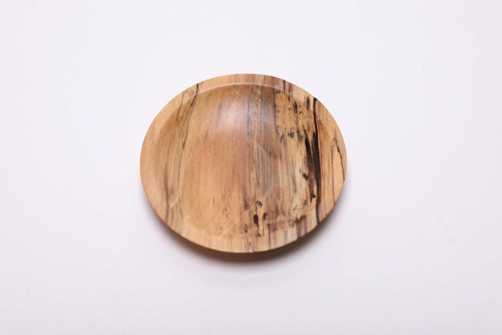 #2380 Spalted Hackberry Wooden Ring Dish 4" x 3/4"