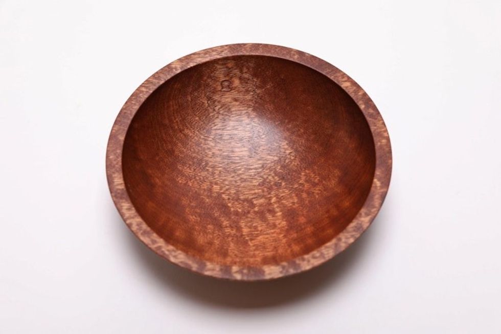 #2381 Pommele Sapele Wooden Bowl 6 1/2" x 2"