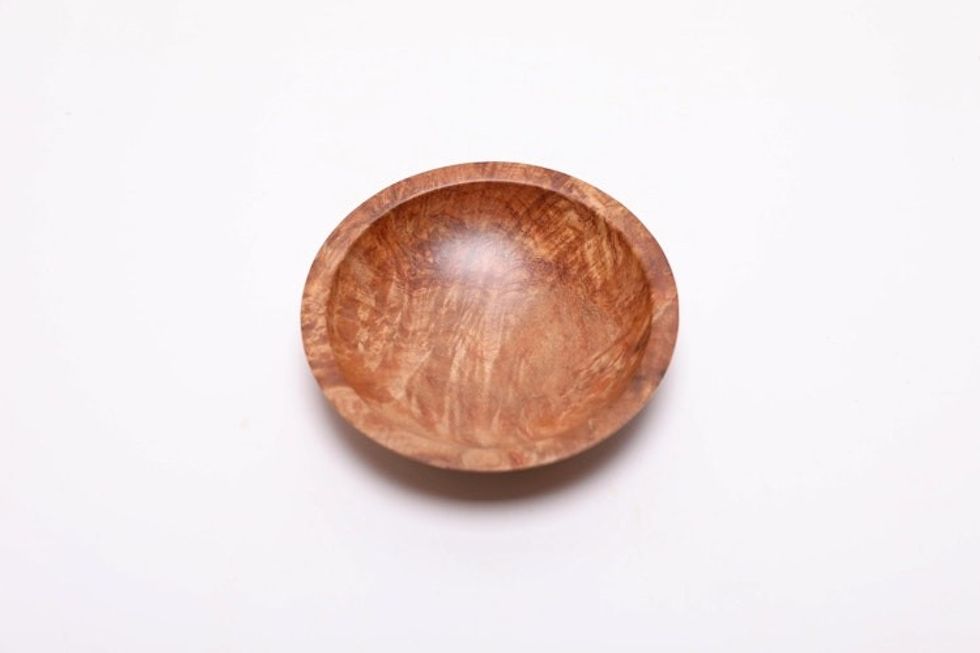 #2424 Big Leaf Maple Burl Wooden Ring and Trinket Dish 4 1/4" x 1"