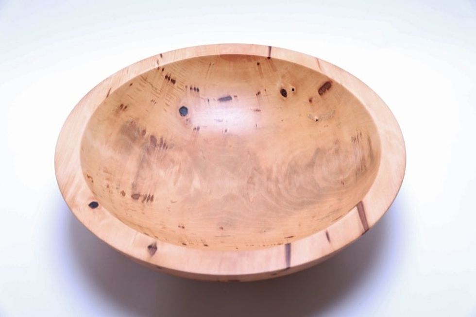 #2362 Sweet Gum Wooden Fruit Bowl 17 1/2" x 4 3/4"