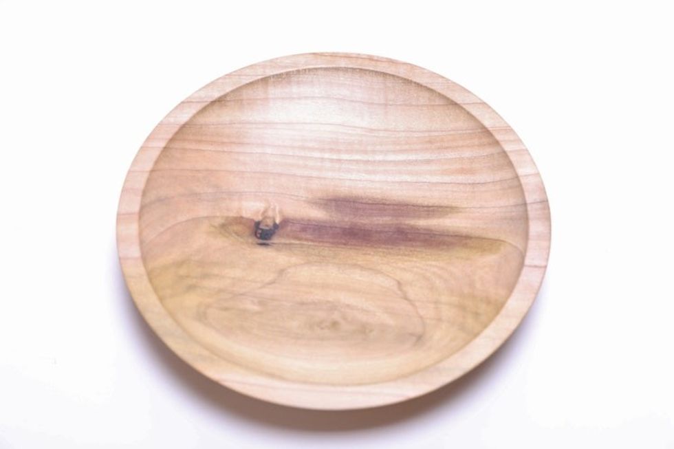 Rainbow Tulip Poplar Wooden Dish #2359 7 5/8" x 1 1/4"