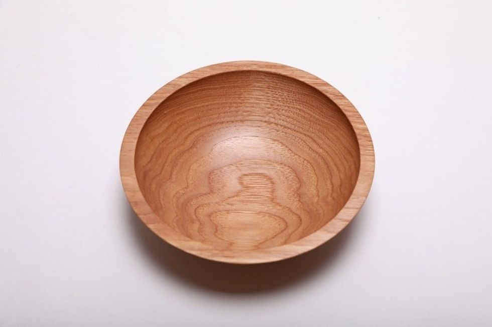 #2052 Small Pecan Wooden Bowl 6 7/8" X 1 3/4"  Wooden Bowl Wood Bowl Pecan Wood Bowl