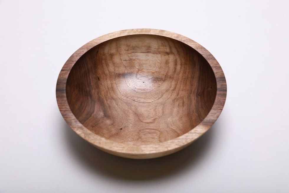 #1672 Black Walnut Wooden Bowl 9" X 2 3/4"