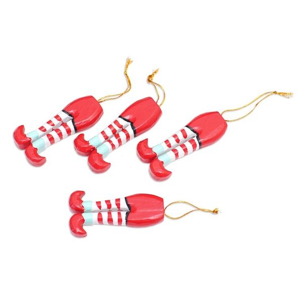 Alternate image for Set of 4 Hand-Painted Wood Elf Themed Ornaments from Bali Christmas Elves