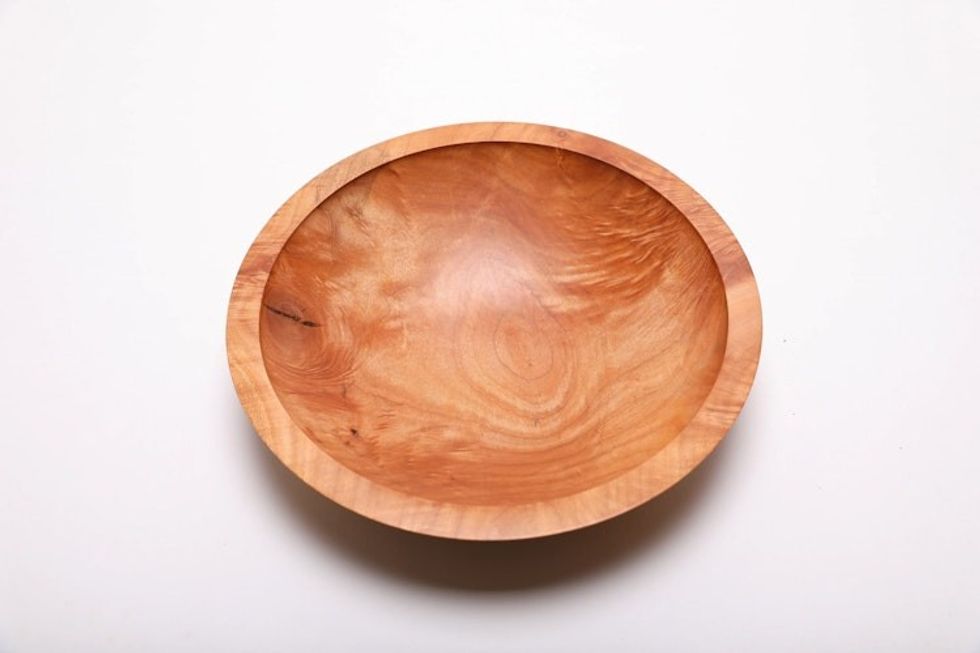 #1772-2 Quilted Maple Wooden Bowl 10 1/2" X 2 3/8"