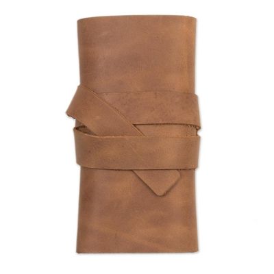 Alternate image for Handmade Leather Cable Case from Peru Rugged Modernity