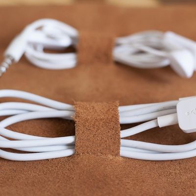 Alternate image for Handmade Leather Cable Case from Peru Rugged Modernity