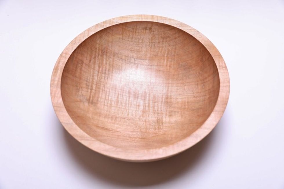 #2307 Flame Maple Wooden Bowl 9" x 3"