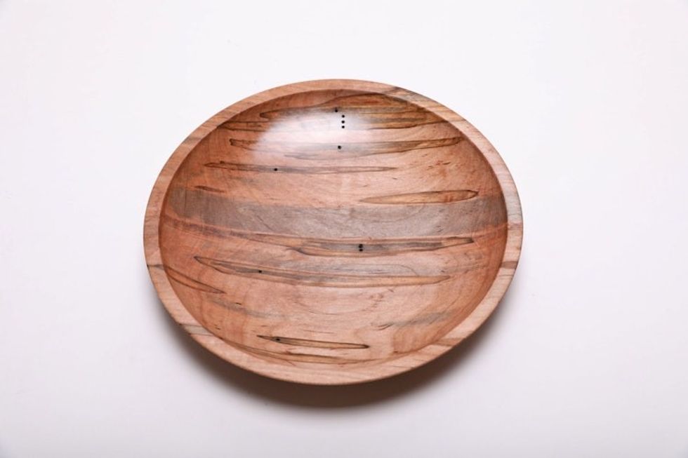 #2184 Shallow Ambrosia Maple Wooden Bowl 8 5/8" x 1 3/8"