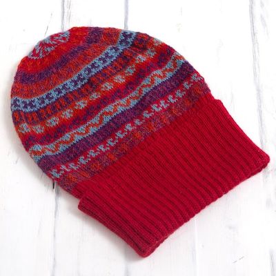 Alternate image for Striped 100 Alpaca Knit Hat from Peru Andean Art