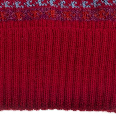 Alternate image for Striped 100 Alpaca Knit Hat from Peru Andean Art