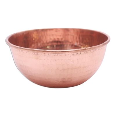 Alternate image for Hammered Copper Bowl Handcrafted in Bali Gleaming Meal
