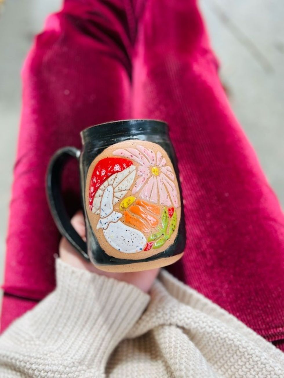 Retro Mushroom Handmade Ceramic Mug