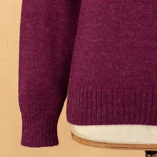Alternate image for Geometric Burgundy and Grey 100 Alpaca Pullover Sweater Burgundy Geometry