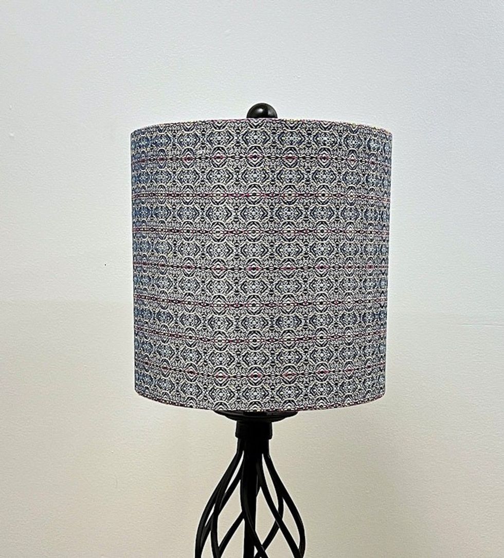 Elegant Circles Silk & Bamboo Fabric Lampshade