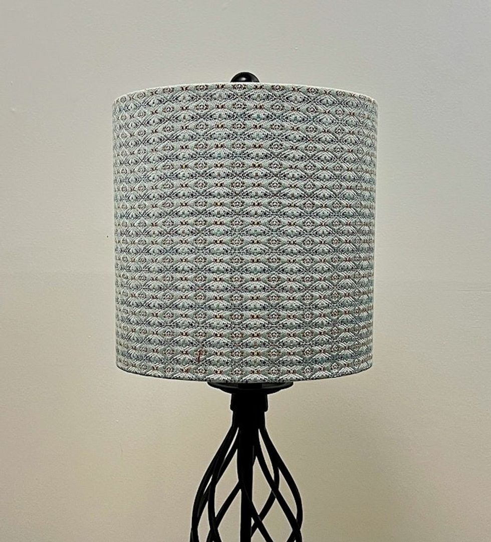 10" Handcrafted Sax Diamond Pattern Fabric Lampshade