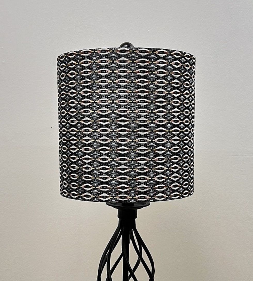 10" Modern Diamond Pattern Handmade Black Lamp Shade