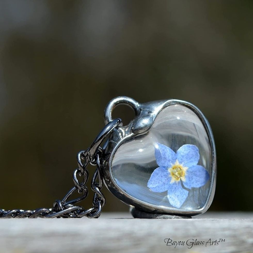 Forget-Me-Not Heart Charm Necklace