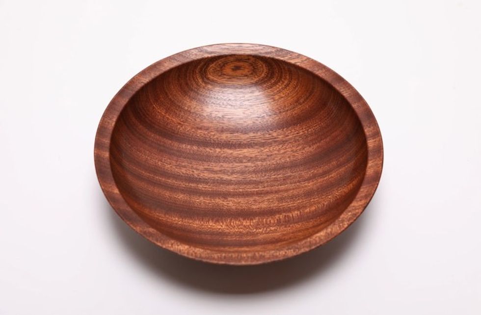 #2470 Ribbon Sapele Wooden Bowl 8" x 2"