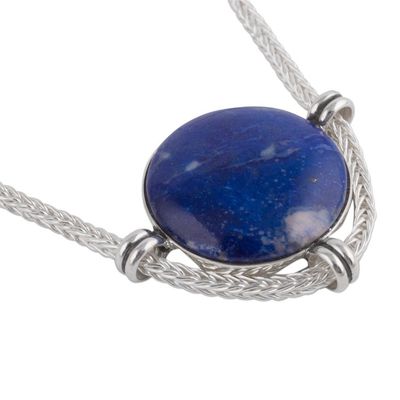 Alternate image for Peruvian Sterling Silver Pendant Necklace with Lapis Lazuli Essence of Time