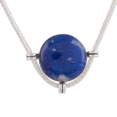 Alternate image for Peruvian Sterling Silver Pendant Necklace with Lapis Lazuli Essence of Time