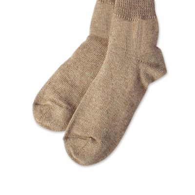 Alternate image for Ecru Baby Alpaca Blend Socks with Copper Fiber Ecru Comfort