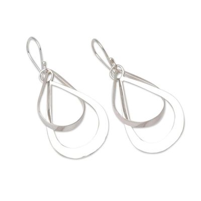 Alternate image for Open Teardrop Sterling Silver Dangle Earrings from Bali Open Tears