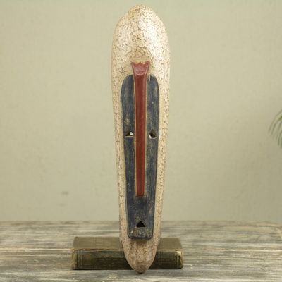 Alternate image for Original African Long Mask for Wall in Hand Carved Wood Xoese