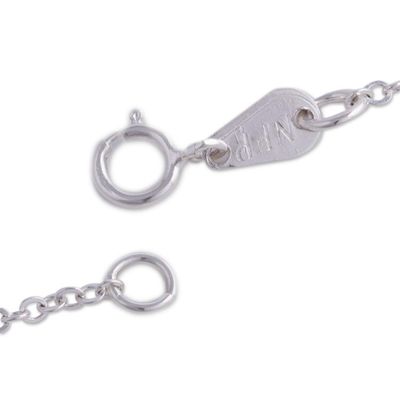 Alternate image for Chrysocolla and obsidian pendant necklace Silver Scarab