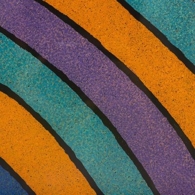 Alternate image for Painted Glass Handcrafted Multi-color Tray Mineral Memoirs