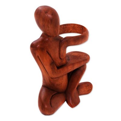 Alternate image for Hand Carved Wood Wine Bottle Holder The Invitation