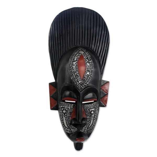 Alternate image for Handcrafted African Wood Mask In Silence