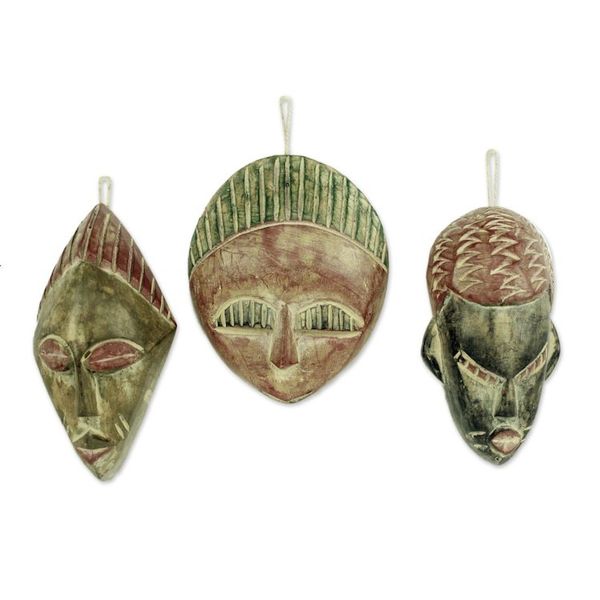 Alternate image for African Wood Christmas Ornaments Set of 3 Three Kings