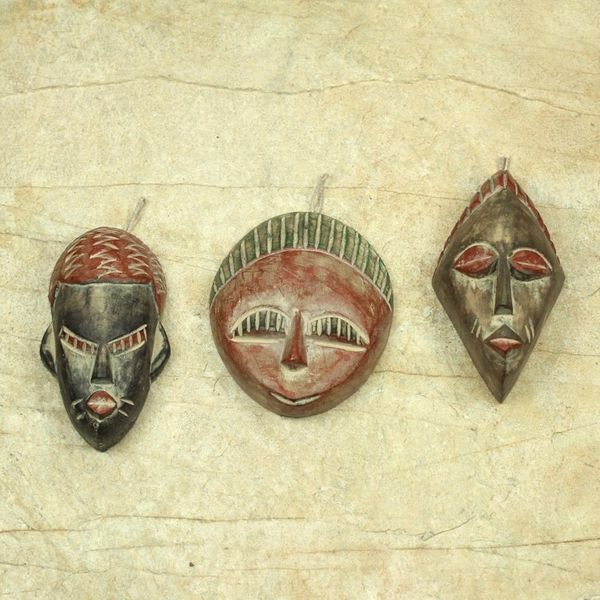 Alternate image for African Wood Christmas Ornaments Set of 3 Three Kings