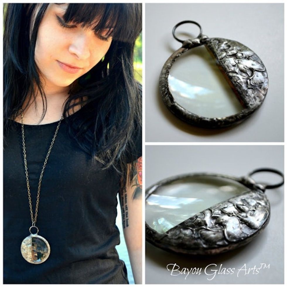 Handmade Magnifying Glass Necklace for Women, Glass Monocle, Practical Gift for Reader or Elderly