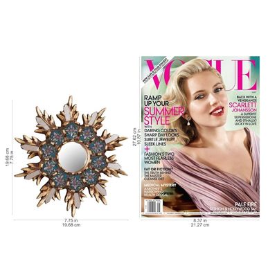 Alternate image for Colonial Style Reverse Painted Glass Wall Mirror Cuzco Snowflake