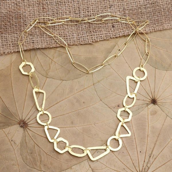 Alternate image for Gold-Plated Sterling Silver Geometric Pendant Necklace Geometry