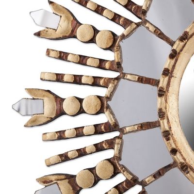 Alternate image for Round Sun-Like Wall Mirror Hand Crafted in Peru Cuzco Radiance