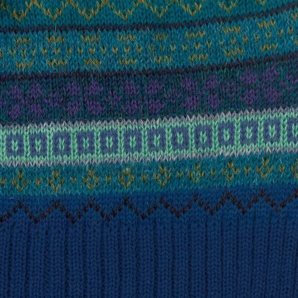 Alternate image for Shades of Blue and Green 100 Alpaca Knit Hat with Tassel Sea Dreams