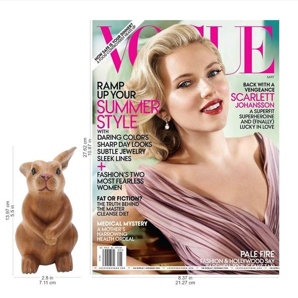 Alternate image for Handmade Brown Bunny Sculpture Adorable Rabbit in Brown